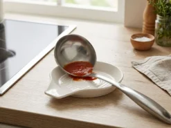 Ceramiczna podstawka pod łyżkę 15 cm biała