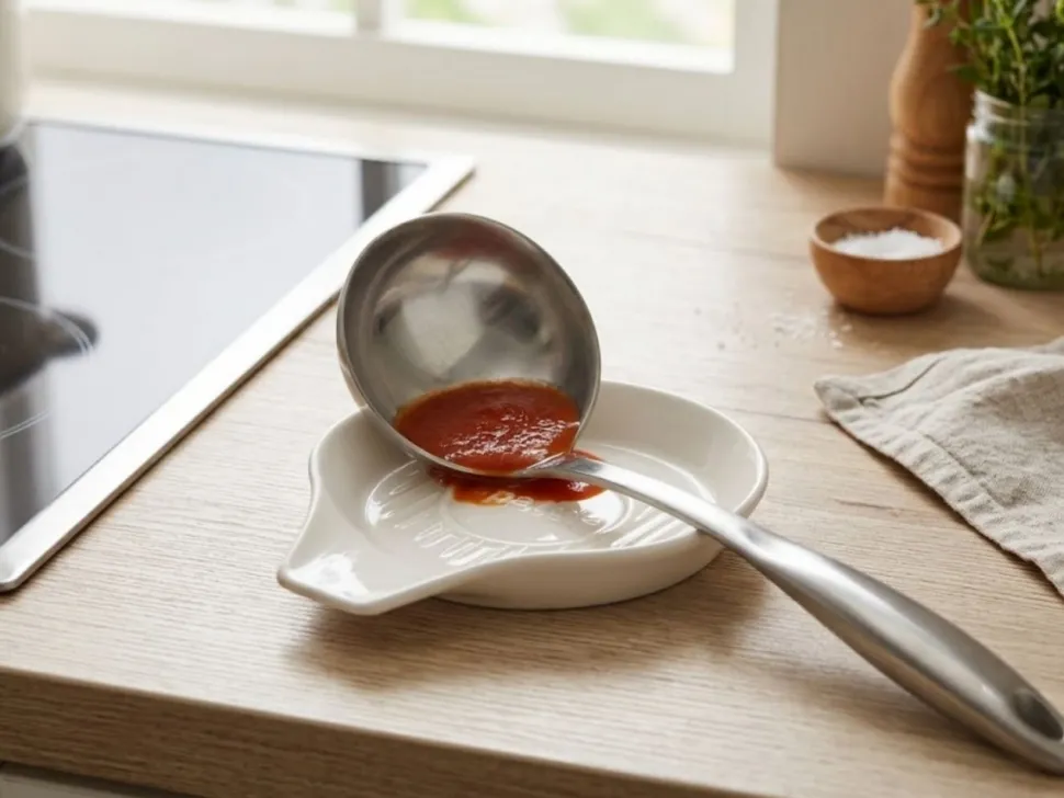 Ceramiczna podstawka pod łyżkę 15 cm biała