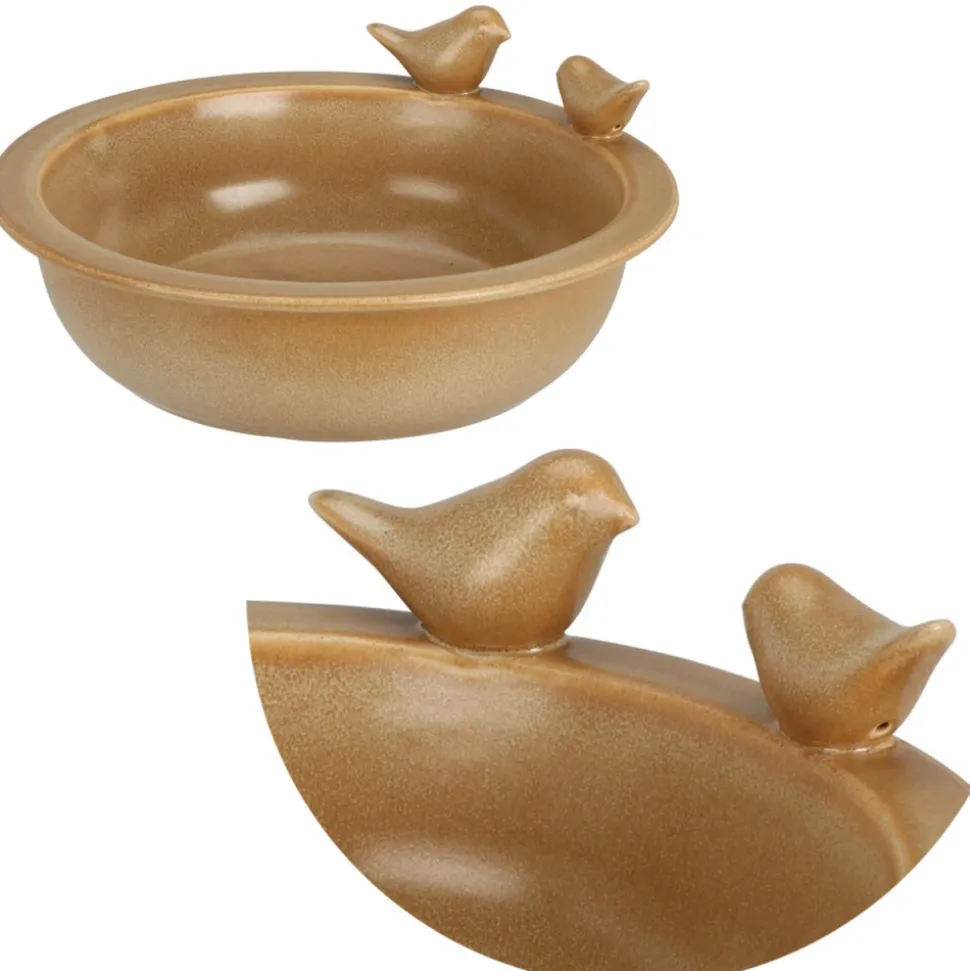 Ceramiczne Poidło dla ptaków beż 24 cm