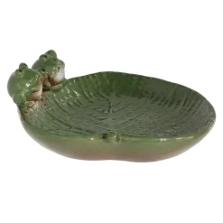 Ceramiczne poidełko dla ptaków z żabkami h8,7cm * Esschert Design Best