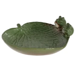 Ceramiczne poidełko dla ptaków z żabkami h8,7cm * Esschert Design Best