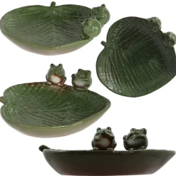 Ceramiczne poidełko dla ptaków z żabkami h8,7cm * Esschert Design Best