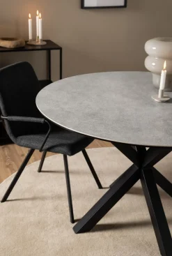 Ceramiczny okrągły stół Heaven odcienie szarości