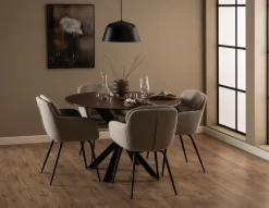 Ceramiczny okrągły stół Heaven odcienie brązu