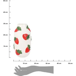 Ceramiczny wazon dekoracyjny z motywem truskawek 29 cm