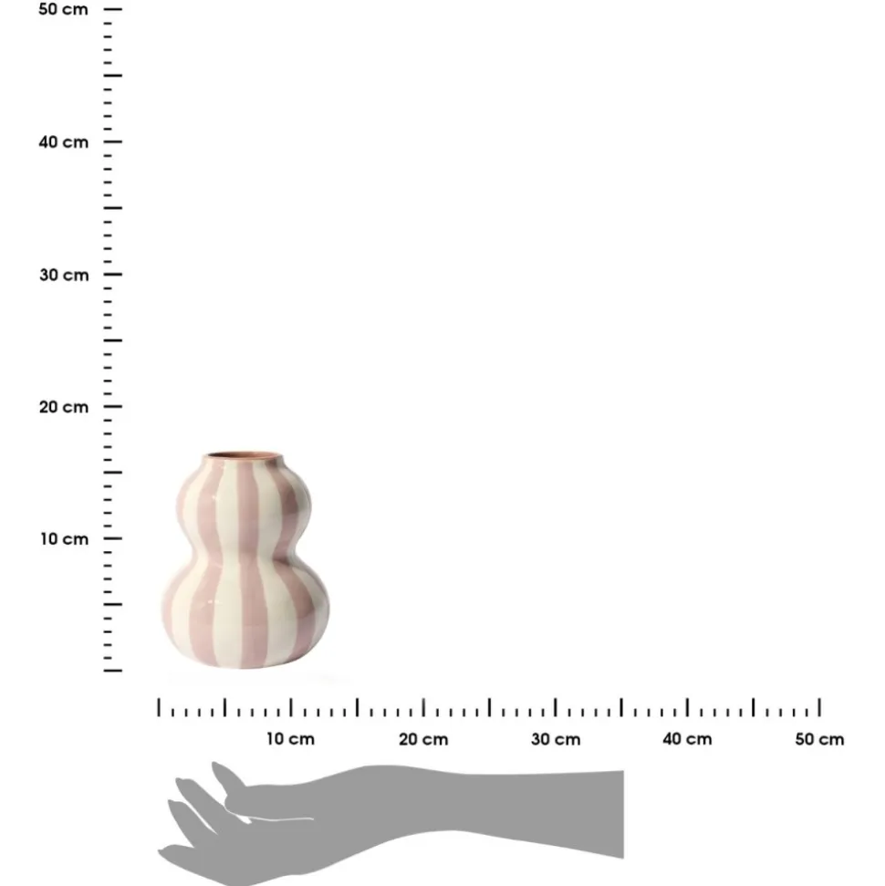 Ceramiczny wazon SOLVI 15 cm różowe pasy
