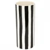 Ceramiczny wazon w paski Eden Czarny