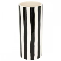 Ceramiczny wazon w paski Eden Czarny