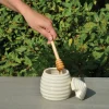 Ceramiczny słoik na miód z łyżeczką * Esschert Design
