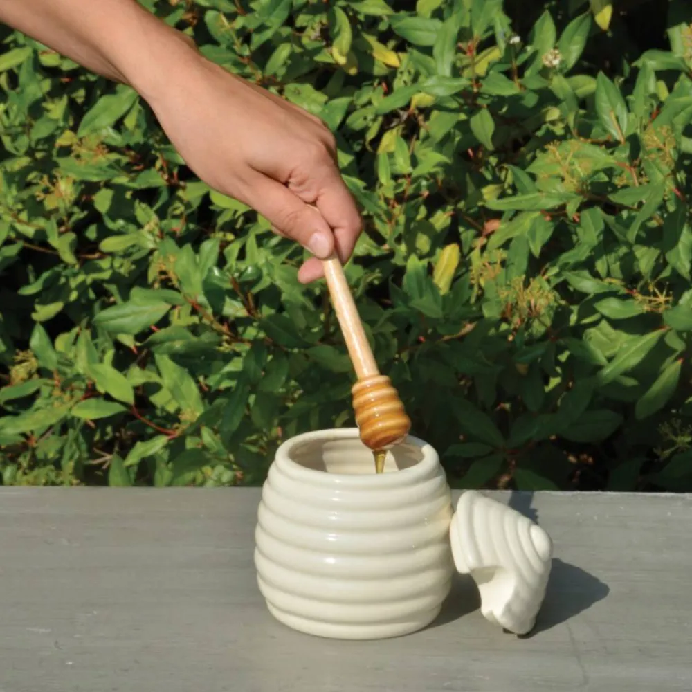 Ceramiczny słoik na miód z łyżeczką * Esschert Design