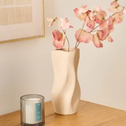 Ceramiczny wazon 25 cm Grigor beż * Atmosphera Discount