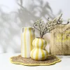 Ceramiczny wazon SOLVI 15 cm żółte pasy * HowHomely Clearance