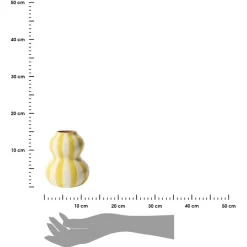 Ceramiczny wazon SOLVI 15 cm żółte pasy * HowHomely Clearance