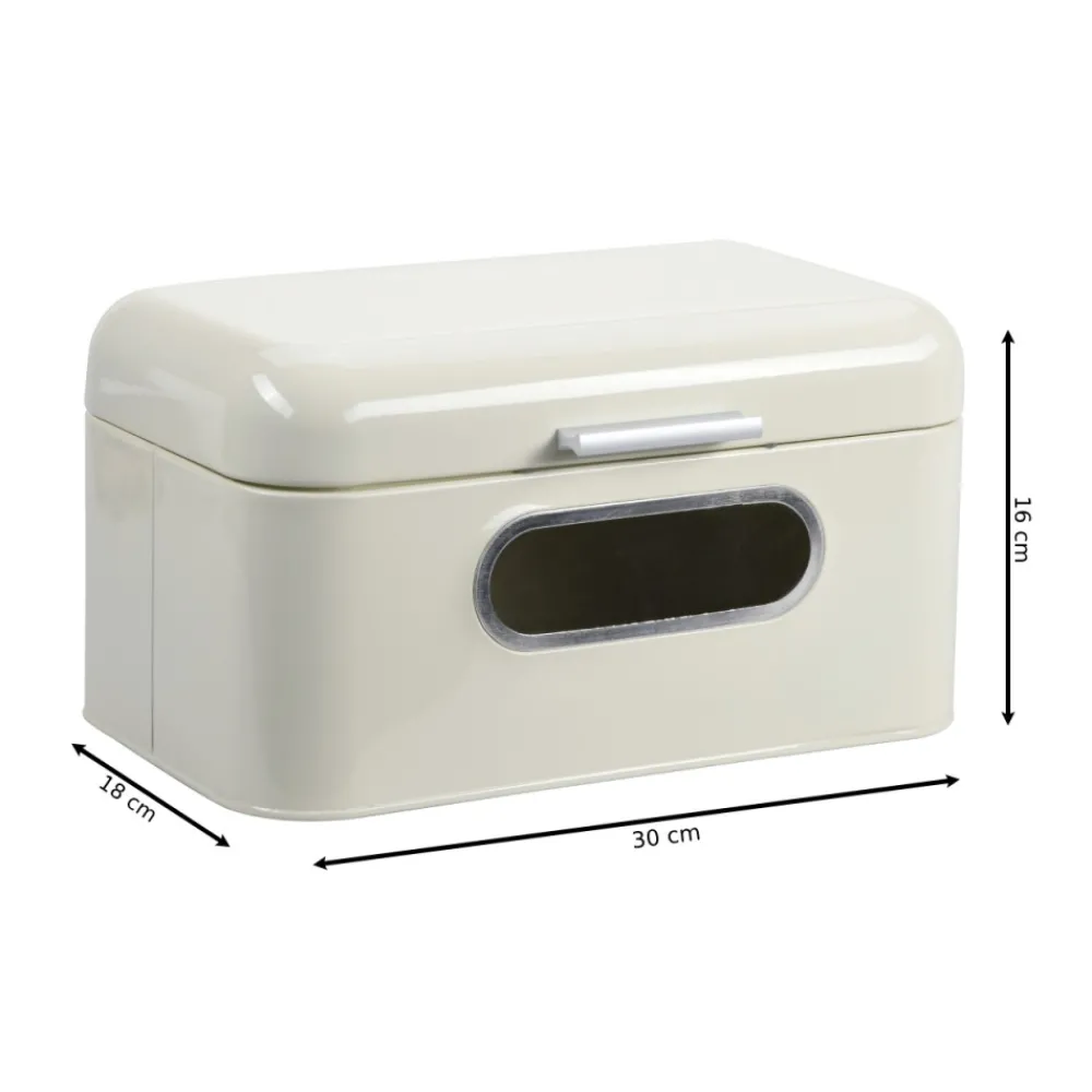 Chlebak metalowy retro z okienkiem 30 x 18 x h16 cm * Kesper Online