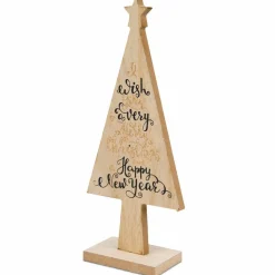 Choinka drewniana beż 25 cm wzór 6
