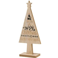 Choinka drewniana beż 25 cm wzór 2