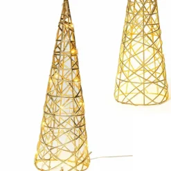 Choinka świecąca LED szampańska z brokatem 40 cm