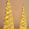 Choinka świecąca LED szara z brokatem 40 cm