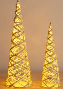 Choinka świecąca LED szara z brokatem 40 cm