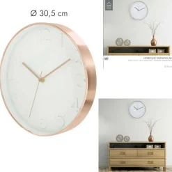 Cichy zegar ścienny SILENT ROSE 30,5 cm * HowHomely Outlet