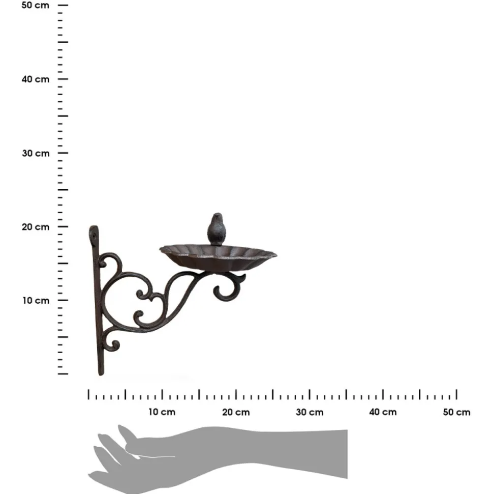 Ścienne Poidełko z żeliwa z ptaszkiem h22 cm