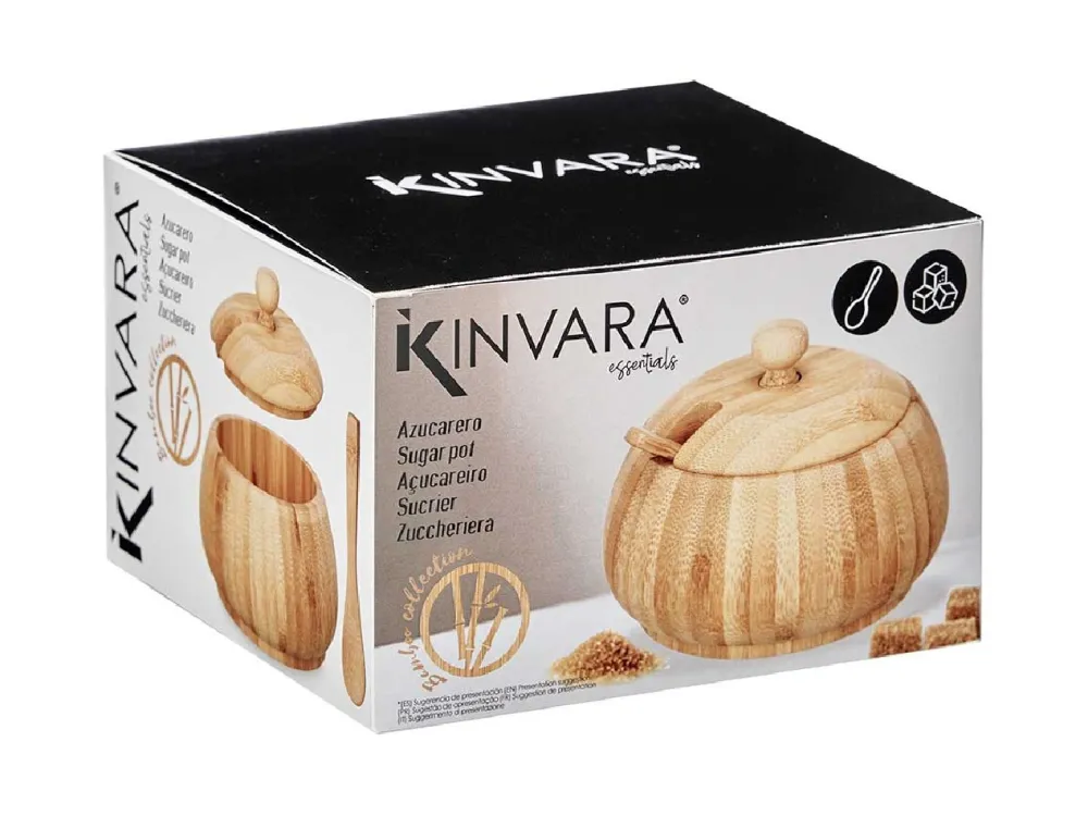 Cukierniczka bambusowa z pokrywką i łyżeczką * KINVARA Best
