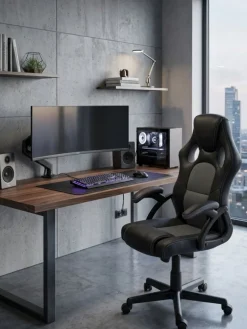 Czarny fotel biurowy Berkel * Halmar New