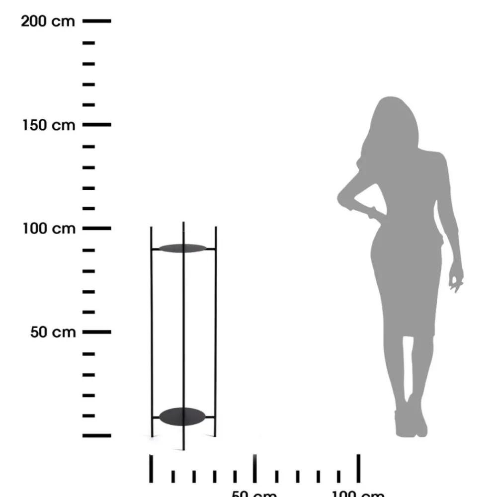 Czarny kwietnik stojący na 2 doniczki 100 cm * HowHomely Hot