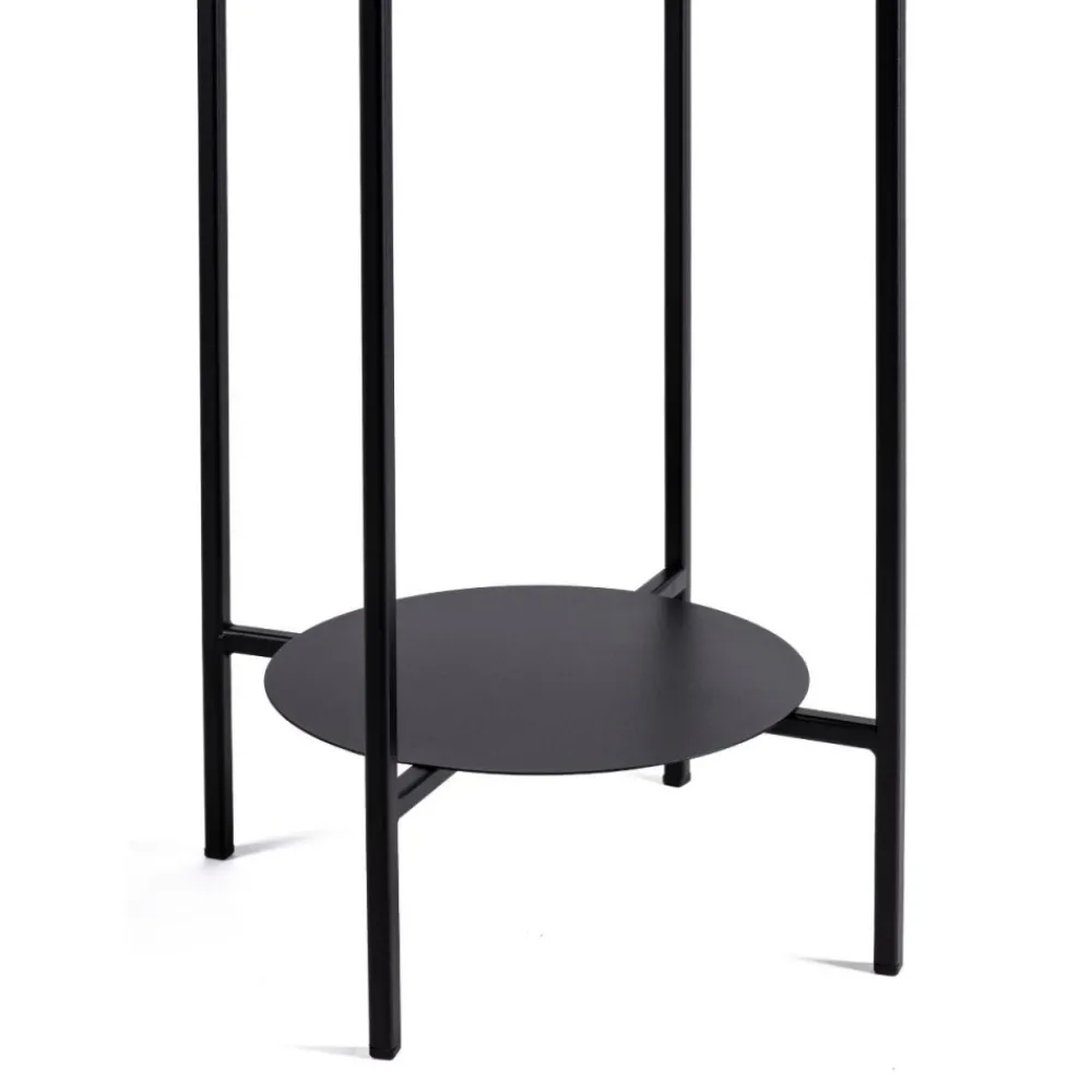 Czarny kwietnik stojący na 2 doniczki 100 cm * HowHomely Hot