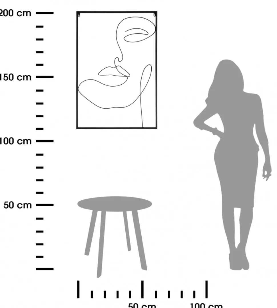 Dekoracja ścienna LINE FACE – metalowa