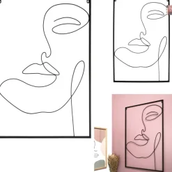 Dekoracja ścienna LINE FACE – metalowa