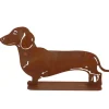 Dekoracja ogrodowa Figurka Psa Jamnika ze stali corten h30,6 cm