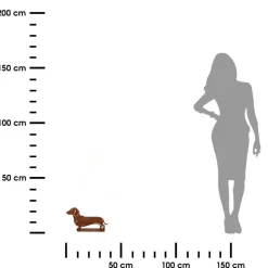 Dekoracja ogrodowa Figurka Psa Jamnika ze stali corten h30,6 cm