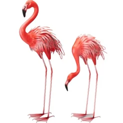 Dekoracja ogrodowa różowe flamingi Zestaw 2 szt * HowHomely Discount