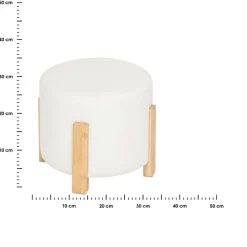 Dekoracyjna biała pufa 37,5 cm Bansa
