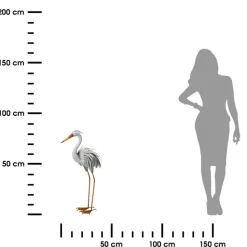 Dekoracyjna czapla metalowa 78,5 cm - elegancka figura do ogrodu