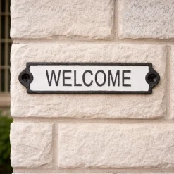Dekoracyjny metalowy szyld na drzwi Welcome