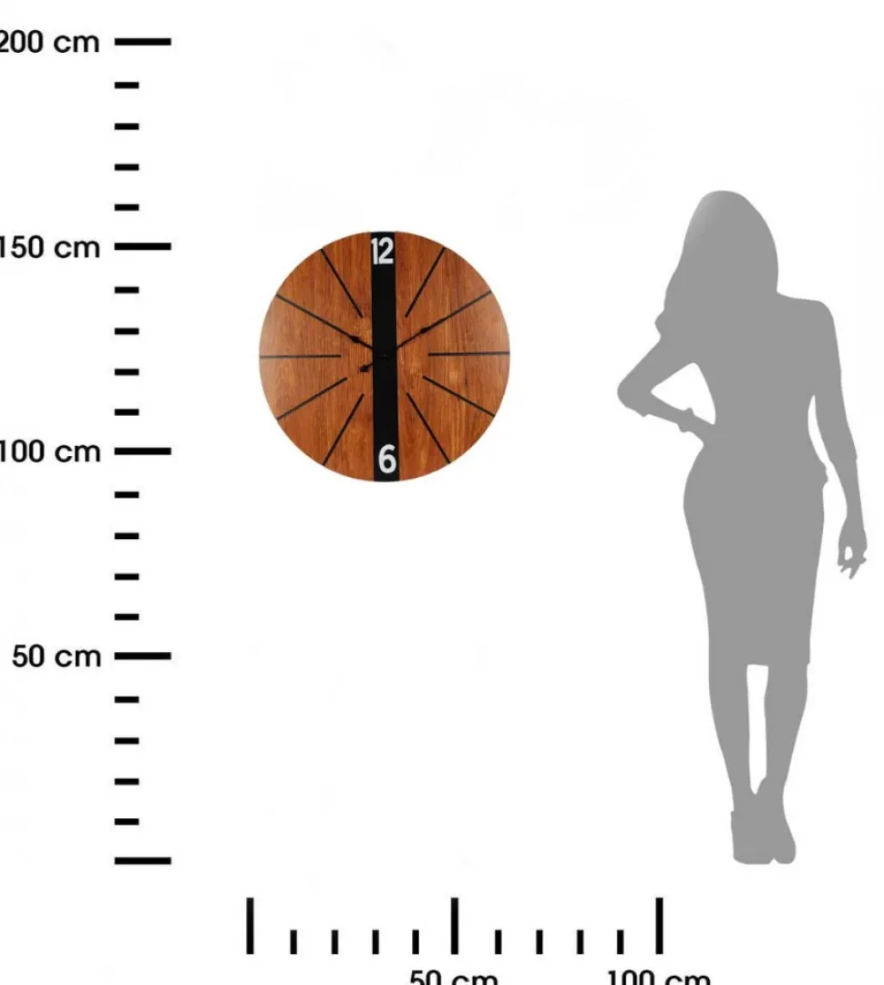 Dekoracyjny zegar z motywem drewna 60cm