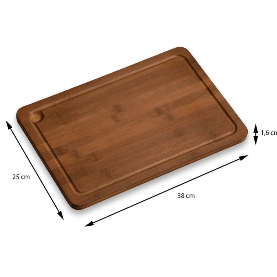 Deska do krojenia i serwowania ciemny bambus 38 x 25 cm