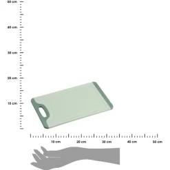 Deska do krojenia plastikowa antypoślizgowa zielona z uchwytem 23,5x14x0,8 cm