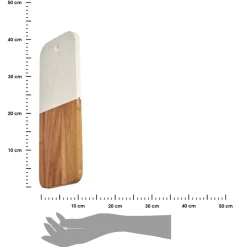 Deska do krojenia z białym marmurem 38x18 cm