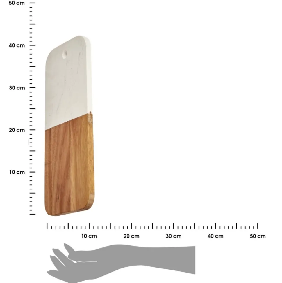 Deska do krojenia z białym marmurem 38x18 cm