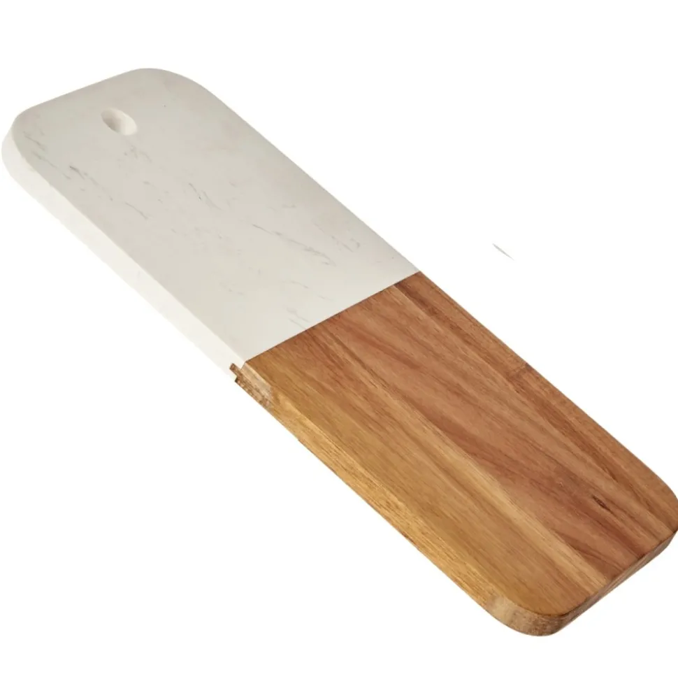 Deska do krojenia z białym marmurem 38x18 cm