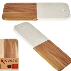 Deska do krojenia z białym marmurem 38x18 cm