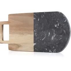 Deska do krojenia z uchwytem czarny marmur 38x18 cm