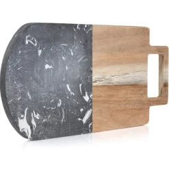 Deska do krojenia z uchwytem czarny marmur 38x18 cm