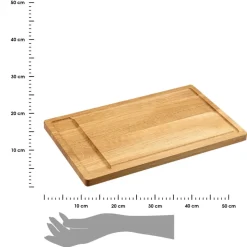 Deska do serwowania dębowa FSC z miejscem na dodatki 45x28x2 cm