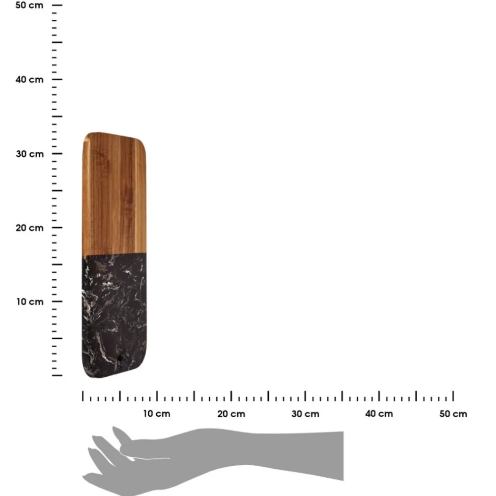Deska do krojenia z czarnym marmurem 38x18 cm * KINVARA Clearance