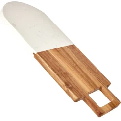 Deska do krojenia z uchwytem biały marmur 38x18 cm * KINVARA Best