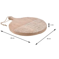 Deska do serwowania z rączką Etnic o średnicy 30 cm * Excellent Houseware Best